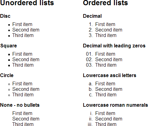 List and its types